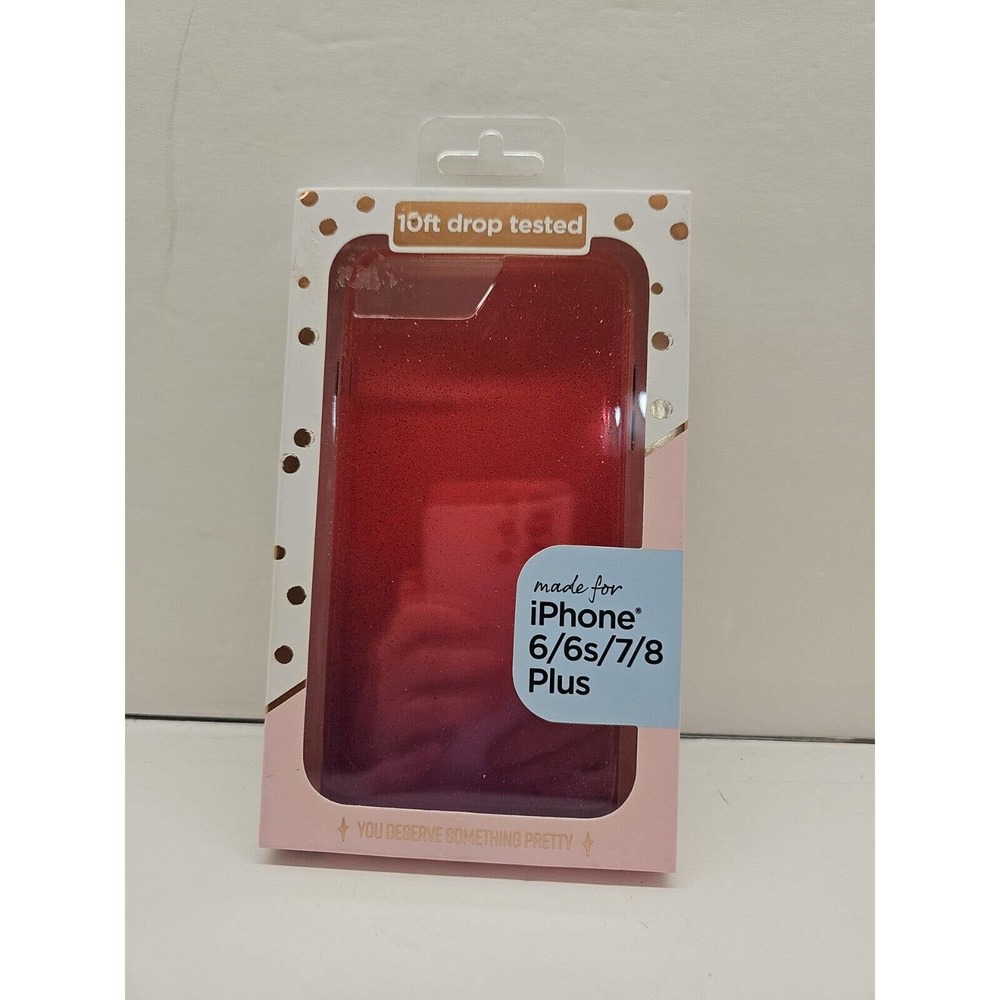 Protective and Pretty iPhone Case for 6 6s 7 8 Plus Pink Purple Sparkle NEW